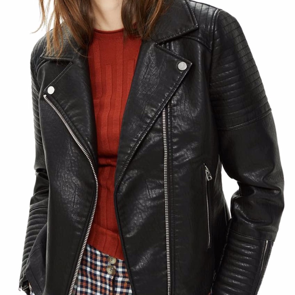 TOPSHOP | Rosa Faux Leather Biker Jacket